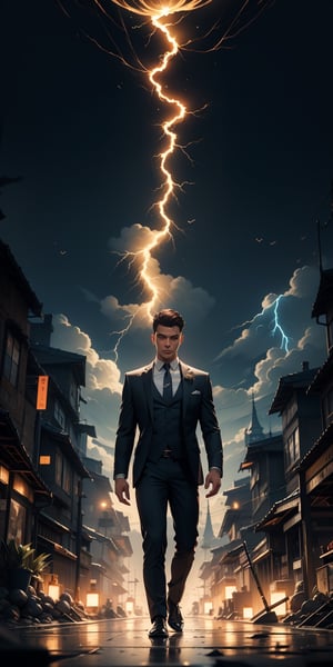 A fantastic painting of a man in a suit, by Greg Rutkowski and Alphonse Mucha. Trending on Artstation, 8k HD wallpaperj GTA 5 cover, official media, beautiful, very beautiful, detailed, high quality, wallpaper 4K, epic, trending on artstation and behance, dynamic lightning, intricate details, energetic composition, golden ratio, concept ,Color Booster