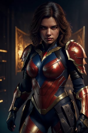 yellow and blue armor superhero, swept back brown hair, wearing black and red skintight, combat outfit, full body portrait, dim volumetric lighting, 8k octane beautifully detailed render, post-processing, portrait, extremely hyper-detailed, intricate, epic composition, cinematic lighting, masterpiece, very very detailed, masterpiece, stunning Detailed matte painting, deep color, fantastical, intricate detail, splash screen, complementary colors, fantasy concept art, 8k resolution trending on Artstation Unreal Engine 5,chiaroscuro, bioluminescent, Art by Marc Silvestri

,3D,Cartoon,Comic Book-Style