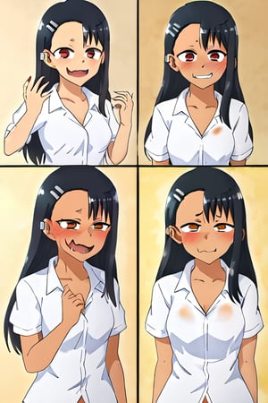 Gender Transformation MTF Sequence Fullbody, Simple Background, Standing, Nagatoro