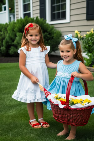 "Nicolette, at 8 years old, is standing in the front yard, her long red hair neatly tied in ponytail. She’s dressed in a frilly dress with matching sandals, looking every bit the girly girl she used to be. She’s holding flowers in a little basket beside her. Zach, her best friend and neighbor, is nearby, playing with action figures, and Nicolette glances over at him with wide, admiring eyes, hoping he’ll notice her. Even at this young age, she’s already attached to him, watching his every move with a soft smile, trying to impress him with her delicate, girly demeanor before she gradually started to change."