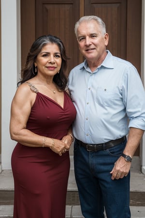 (a 60 year old Latina woman named Rosa) with (a 60 year old Irish American man named Zach) 