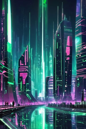 a city in the future,night