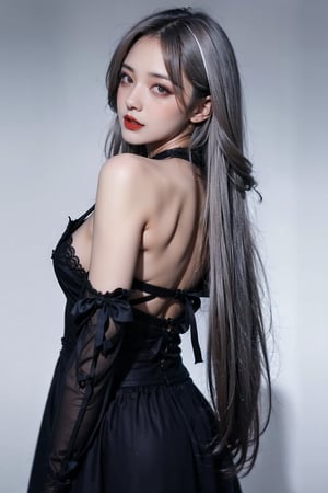 long_hair,red_eyes,white-hair,5_figners,better_fingers,1Girl,vampire,fangs,ruthless,some bats in back ground,perfect,Seduction,Masterpiece