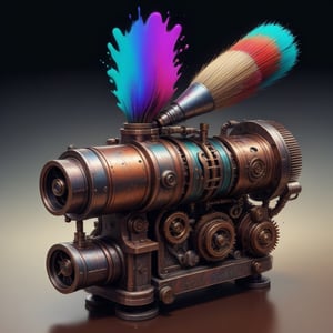 Mechanical paintbrush, steam punk. ColorART,<lora:659095807385103906:1.0>