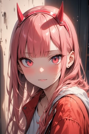 BEST QUALITY, HIGHRES, ABSURDRES, 4K, 8K, 64K,
MASTERPIECE, SUPER DETAIL, INTRICATE_DETAILS, 
PERFECTEYES, 
SCORE_9, SCORE_8_UP, SCORE_7_UP, SCORE_6_UP,

1girl, solo, zero_two, looking at viewer, illustration, subsurface scattering, vibrant colours,