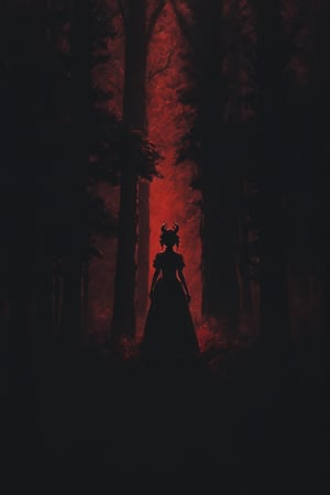 SCORE_9, SCORE_8_UP, SCORE_7_UP, SCORE_6_UP,

BEST QUALITY, HIGHRES, ABSURDRES,
MASTERPIECE, VERY AESTHETIC, 
INTRICATE DETAILS, PERFECTEYES,

(red theme:1.2), horror theme, forest background,
1girl, (silhouette:1.4), backlighting, glowing eyes, mini_dress,
facing_viewer, full_body, shadows, oni,
