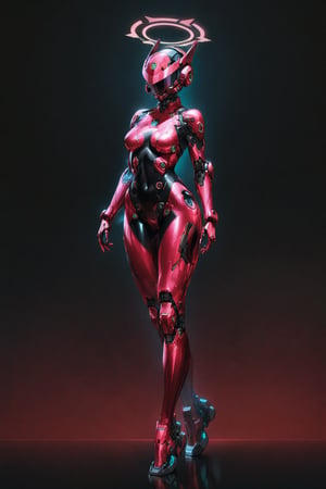 SCORE_9, SCORE_8_UP, SCORE_7_UP, SCORE_6_UP,

BEST QUALITY, HIGHRES, ABSURDRES,
MASTERPIECE, VERY AESTHETIC, 
INTRICATE DETAILS, PERFECTEYES,

1girl, solo, standing, black_background, breasts, helmet, bodysuit, glowing, (full_body:1.4), no_humans, simple_background, medium_breasts, gradient, gradient_background, visor, neon bodysuit, glowing bodysuit, (neon pink bodysuit:0.5), cybernetic helmet, (halo:1.4), gradient bodysuit, cyborg