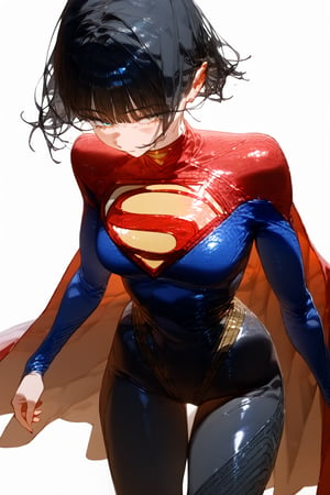 SCORE_9, SCORE_8_UP, SCORE_7_UP, SCORE_6_UP,

MASTERPIECE, BEST QUALITY, HIGH QUALITY, 
HIGHRES, ABSURDRES, PERFECT COMPOSITION,
INTRICATE DETAILS, ULTRA-DETAILED,
PERFECT FACE, PERFECT EYES,
NEWEST, AESTHETIC,

1girl, standing, skin_tight, SuperGirl, (black hair:1.4), simple_background, white_background, medium_breasts, 
(black clothing:1.4), bodysuit