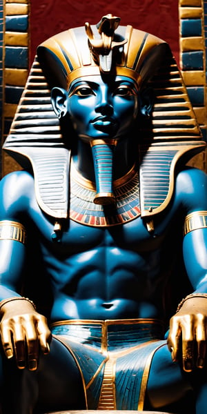 dark skin Egyptian Horus on a throne 