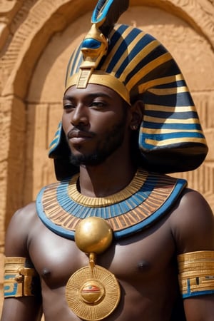a dark skin African Egyptian sun god Ra