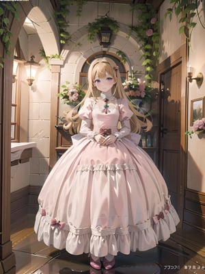 1 GIRL, LOUISE FRANCOISE LE BLANC DE LA VALLIERE, BLONDE HAIR, PINK EYES, LONG HAIR,
(PINK DRESS:1.4), LONG SLEEVE, Ruffles, RED BAND, CROSS HEADBAND, RED BOW, (JEWEL:1.4)
ood hands, perfect hands, pretty face, perfect face, childish face , full body, perfect body, pretty stockings, walk, night, dungeon, dark dungeon, muddy dungeon, perfect dungeon, nice dress, perfect dress, cave, dark cave, crying, darkness, crying, wall, stone wall, cave,rosy bridesmaid,Sexy Pose,dqLaura, orange hair