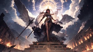 RAW photo, extremely delicate and beautiful, masterpiece, Best Quality, ultra high resolution, 16k, hyperrealistic, ultra-detailed, Very detailed CG 8k wallpaper, (best quality),(extremely intricate), (realistic), (sharp focus), (cinematic lighting), (extremely detailed), 

The girl angel warrior stands tall, her dual swords raised in the air. Her swords are long and slender, with blades that glow with a holy light. 

he archangel, standing aloft with thousands of angels, stands with his sword aloft.

She is wearing gleaming white armor, and 8 Angel Wings  are spread wide. She has a determined expression on her face, and her eyes are ablaze with determination. 

The girl angel warrior is not afraid. She has faced many challenges in her life, but she has always emerged victorious. She knows that she is fighting for what is right, and that gives her the strength to persevere. The girl angel warrior swings her Spear, and the air crackles with energy. She is a force to be reckoned with, and her enemies should beware. Here is a more specific example of dual Spear that the girl angel warrior could use: A pair of long, slender Spears with silver blades and golden hilts. The blades are engraved with ancient runes that glow with a holy light. The hilts are shaped like a pair of angel wings, and they are encrusted with precious gems. These Spears are not only beautiful, but they are also incredibly powerful. They are said to have been forged by a master Spearsmith in the fires of heaven, and that they are imbued with the power of the angels. The girl angel warrior is the only one who can wield these Spears to their full potential. She is a chosen one, and she has been entrusted with the task of protecting the innocent and fighting evil. With her dual Spears in hand, the girl angel warrior is a unstoppable force. She is a champion of justice and a protector of the innocent. She is a beacon of hope in a world that is often dark and dangerous.,

Dragon armor, dragon slayer, the heavenly palace, the high-heaven palace, the angels preparing for battle, grant hall, shimmer lighting, black and white, cross bokeh,  soft focus background, vast view, 3d, midjourney ,no_humans, Dreamscape,

Beautiful Lighting, Perfect Lightning, Realistic Shadows, perfect anatomy, super Detailed skin, perfect figure,early 20s, pretty, sexy, highly detailed cute face, very large breast, voluminous breast, hourglass body shape, narrow waist, 

very small head, handsome detailed woman, very detailed eyes and face, realistic face proportions, Stunning detailed eyes, Realistic beautiful face, very small face, Realistic beautiful eyes, makeup, earring, bare legs, beautiful and very shiny thin legs, beautiful and very thin thighs,

Cute girl, long curly blonde hair, a pure white dress, blue eyes, fabulous white see-through korea-style clothes with complex patterns, see-through lace, (see-through mesh stockings), long heel, jewelry and jewelry, floating silk ribbons, masterpiece, high detail, complex and detailed background, in the background the space, a small a trickle, early morning, dew on the leaves, a light fog has almost dissipated, a mystical atmosphere, volumetric lighting, thin with a graceful figure,

 low contrast, rooftop, ancient korea, dynamic move, at night, landscape photo, ,dragon ear, gullveig, fullbody,huoshen,mecha
,fireman,mecha,mecha musume, angel, wings,iron, metal, eight-wing archangel, 8 Angel Wings,

gang bang, breasts exposure,  female genital, no hair in the genitalia, caress one's genital organs, Orgasm, squeeze one's chest, sunshine, naked, missionary position, (suffering:1.3), (eyes_open), tear, (Squirming:1.2), sweat, (facing viewer),

l4tex4rmor,wings,blessedtech,bikini,torn clothes, broken armor,Samurai,WonderWaifu,EpicArt,yofukashi background,salttech,FFIXBG,MECHA,pearl thong,EpicSky