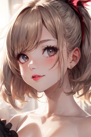 8k, (voloptuous lips:1.5), ultra cute, smiling full of compassion, with love, incoming kiss, half opened mouth, half closed eyes, heart shaped pupils, very beautiful girl, blonde, short-bob style, blushed, wearing a towel, full body shot