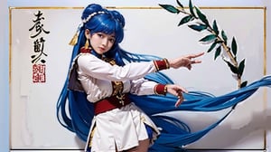 (masterpiece, best quality:1.2),
(1girl:1.5),
very long hair,
bright blue hair,
shanpuuranma, 
solo, 
Chinese_amazon_warrior_Outfit_SMP,
thigh,
look at viewer,
purple top,
realhands,





Scholar's bamboo library
Female: Scholarly poetess
Pose: Quill and parchment grace
Expression: Literary inspiration
Style: Classical Han charm



