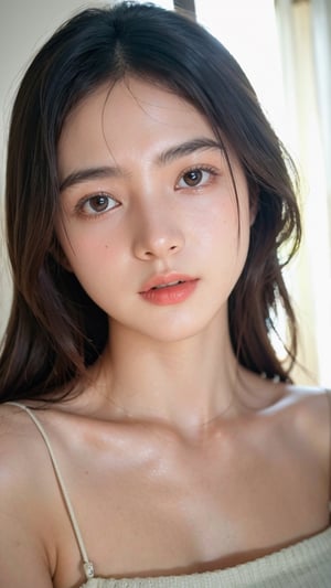 Potrait, closeup, masterpiece, face, (photorealistic:1.4, realistic), highly detailed CG unified 8K wallpapers, 1girl, (small breasts:0.7), looking at viewer, (HQ skin:1.4), 8k uhd, dslr, soft lighting, high quality, film grain, Fujifilm XT3, b3rli, jiae, perfecteyes, bobbed_hair 