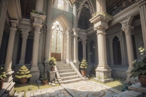 (tilt shift:1.2), cinematic scene, elven castle, elven style, castle stairway, luxurious elven castle, no human, inside, rich, marble floor, luxury, rich stairway, big room, more rich, more luxury,LODBG,wrench_elven_arch, magic firefly,outdoors