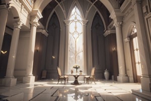 (tilt shift:1.2), cinematic scene, elven castle, elven style, luxurious elven castle, no human, inside, rich, marble floor, luxury, big room, more rich, more luxur, wrench_elven_arch, magic firefly, no humanoid, private dining room, dining room
