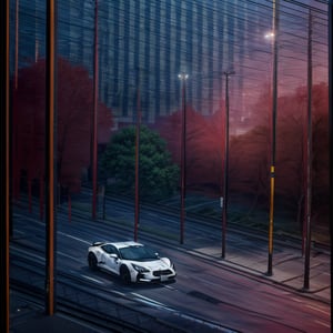 A futuristic passenger car glides effortlessly through a neon-lit metropolis. The sleek, streamlined vehicle's body glows with a soft, translucent sheen, punctuated by vibrant neon accents that dance across its surface. In the background, towering skyscrapers and holographic advertisements pierce the smog-filled sky, as a bustling cityscape hums with activity. The drawing is a masterpiece of precision and detail, capturing every nuance of this futuristic wonderland in breathtaking quality.,super_automobile,Extremely Realistic