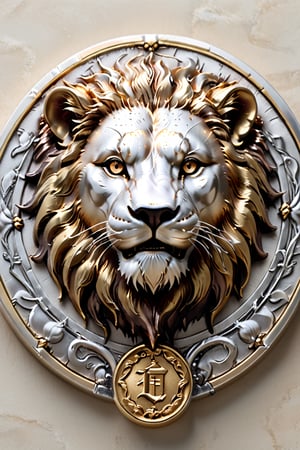 A majestic lion's head, rendered in warm tones from the rich alloy of 73% gold and 27% silver, gazes forth from the ancient Lydian coin, its intricate details captured with precision, against a subtle gradient of earthy hues, evoking the rugged terrain of the region. The framing is circular, with a slight rim, as if the lion's head has emerged from a misty dawn.