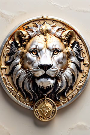 A majestic lion's head, rendered in warm tones from the rich alloy of 73% gold and 27% silver, gazes forth from the ancient Lydian coin, its intricate details captured with precision, against a subtle gradient of earthy hues, evoking the rugged terrain of the region. The framing is circular, with a slight rim, as if the lion's head has emerged from a misty dawn.