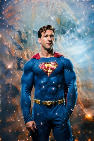a man standing in front of an airplane, he looks like tye sheridan, armored dieselpunk wardrobe, wearing a fisher 🧥, from overlord, dust clouds | homoerotic, nicholas cage as superman, midsommar color theme, full-cosplay, by Christopher Wood, eyecandy