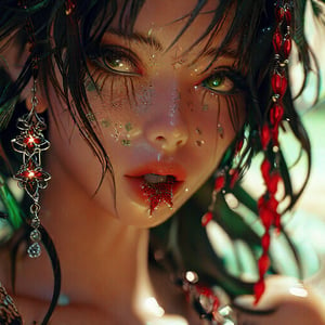 A stunning anime-inspired portrait of a single girl with mesmerizing {long|short|medium} hair, her piercing {black|blonde|red|brown|green} eyes directly engaging the viewer. Her raven-black locks cascade down her back like a waterfall, framing her flawless features. A delicate necklace and earrings adorn her neck, drawing attention to her luscious eyelashes and subtle eyeshadow. Her full lips, painted a deep {black|red}, curve into a sultry smile, inviting the viewer in. The Retro_Style aesthetic is palpable, with high-res details and an air of nostalgia surrounding this masterpiece.