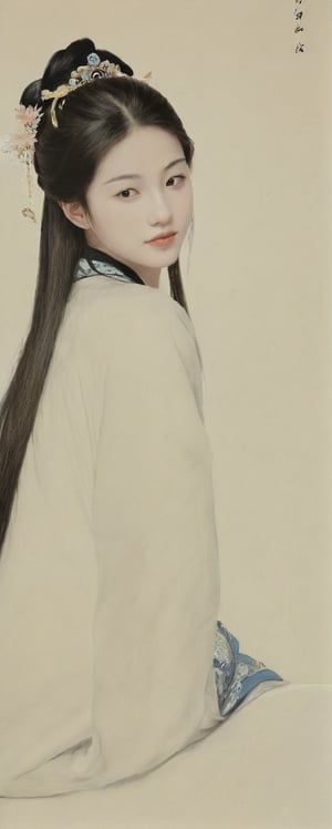 A portrayal of a teen girl, 18 years old from the Romance of the Three Kingdoms,chinese ink drawing