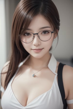 (masterpiece),  realistic, image of a Japanese female, high quality,  8K Ultra HD,  photorealistic has a fully detailed mature face,  Realistically not Ai,  36D, NATURAL,  charming,  detailed face, 170cm height, high heels as a sexy wife 1 girl, beautiful Korean girl, smile, wearing sexy, glasses, cosplay NURSE in the hospital on operation table...