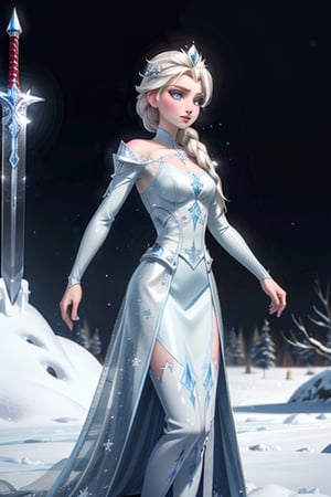 Elsa, latex, armour, ice, snow, winter, sword, crown,