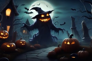 monsters of halloween night, realism, high_resolution, halloween, 3d, high details, donmcr33pyn1ghtm4r3xl  ,halloween