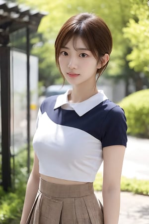 UHD, retina, Masterpiece, ccurate, Anatomically accurate., textured skin, super detaill, high detailed, High Quality, Award-Standing, Best Quality, high resolucion, 4k, 16years old, pixie cut, bangs, beautiful Japanese girl, 、beautiful asian woman、Beautiful Korean Woman、Sexual facial expressions, sexy poses, beautifull face, Black eyes, white skinned, small mouth, High cheekbones (definition), Dynamic pose, 1 beautiful Japanese girl, supermodel, , realhands, , mole under eye,
outdoor,

photorealistic, masterpiece, best quality, raw photo, full body, medium hair, brown hair, detailed facial features, （alluring face）outdoor, dynamic pose, looking at viewer, fullbody_view, extremely detailed, ultra-detailed, hyper detailed, fine detail, intricate detail, rim lighting, ray tracing, depth of field, highres, an extremely delicate and beautiful, hdr,(lactation through clothes:1.1),nipples standing,small breasts,  small nipples, School uniform, mini-skirt, white panties,((Lift up the skirt)),scowl, NSFW,
,shiotareiko