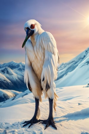 white feathers, white plumage, snow, in the arctic, scary appearance, bad proportions, opium_bird, (((humanoid bird))), (((bird))), feathers all over the body, feathers,
photography,creepy,photography, 8k, hi res, 40mm lens, (Best quality:1.2), (masterpiece:1.2)