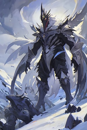 Opium bird, standing, feathers, white feathers, bird, birdman, humanoid, bird head, with extremely long beak, long beak, long mouth, full body, bird legs, bird arms, sinister, terrifying, beautiful , ragged, wide body, fat

High quality, HD, 4kHD, cinematic, atmospheric, realistic, ultra-realistic
snow, mountain, cloudy, gray sky, dark clouds
Detail,lora:largebulg1-000012:1,AIDA_NH_humans