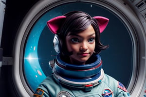 (((from torso up, face, focus on face)))

realistic, masterpiece, best quality, cute girl in astronaut suit, ultra high definition, masterpiece, best quality, astroverse, spaceship, nasa, interior of a spaceship, astronaut, astronaut , cosmo, space, 3d, face , facebombmix
centered pupils, small pupils
Cat ear, cat tail, neko,3DMM