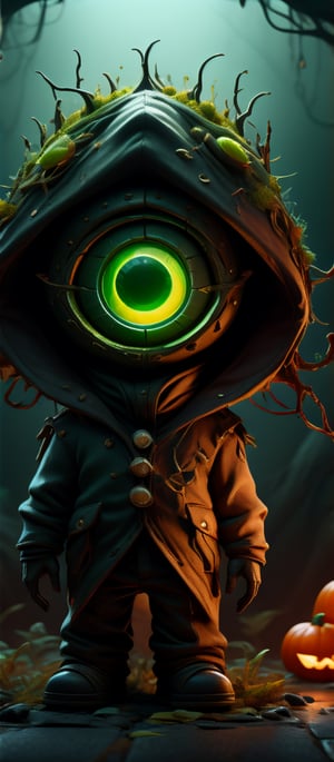 "death prophet" from Dota2 surrounded by her ghosts, glowing green eyes, full body shot, cinematic lighting, gloomy mood, horror,plague doctor,horror,Jack o 'Lantern, jack-o'-lantern monster, little elves with jack-o'-lantern heads, clash of clash, heterochromia,EpicArt,AGE REGRESSION,DonMG414 