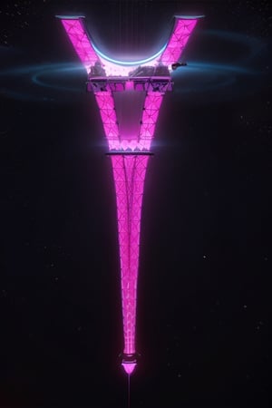 Art deco deep space exploration station flying towards a bright star, dark background, black space

,retrowavetech,ff14bg