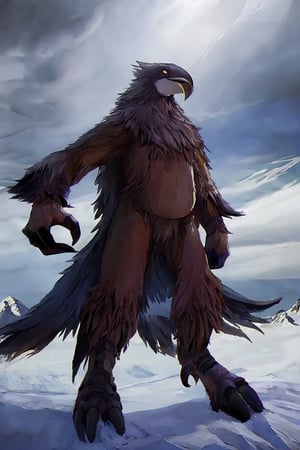 Opium bird, standing, feathers, white feathers, bird, birdman, humanoid, bird head, with extremely long beak, long beak, long mouth, full body, bird legs, bird arms, sinister, terrifying, beautiful , ragged, wide body, fat

High quality, HD, 4kHD, cinematic, atmospheric, realistic, ultra-realistic
snow, mountain, cloudy, gray sky, dark clouds
Detail,lora:largebulg1-000012:1,AIDA_NH_humans,Pixel art,lora:largebulg1-000012:1,lora:largebulg1-000012:1