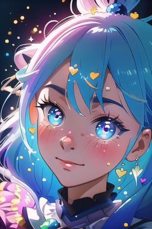 (masterpiece), best quality, expressive eyes, perfect face, glowing eyes, heart pupils, hair ornament, Volumetric Lighting, glitter, blush stickers, gawr gura,hmochako,AquaKnsb-KJ