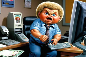 card of at Garbage pail kids, computer guy in the office, The Office Sitcom 2005, cup office world's best boss