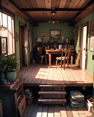 house interior in 70s, los angeles eeuu, house on a cliff