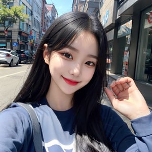 20 year old korean girl, korean pop idol style, beautiful tace,smile