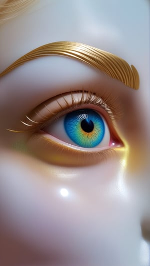 the divine colorful eye of an iridescent marble stone statue, splattered with iridescent colors and specks of gold, color contrast,<lora:659095807385103906:1.0>