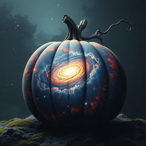 1 strange galaxy shaped like a Halloween pumpkin