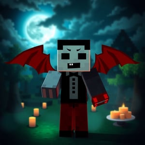 Minecraft Vampire, horror background 