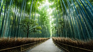 (best quality,masterpiece:1.2),super ultra detailed,(photo realistic:1.4),(at night:1.1),bamboo_grove_background,EpicArt,Nice legs and hot body,ultra sharpness,moon light,swampland,waterway and ferry