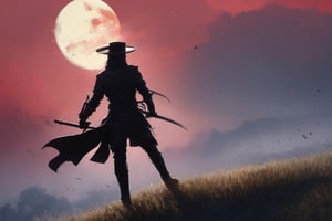 ((Silhouette:1.9)). it's too dark, without light. ((About 10 Assassins1.9)),((A swordsman wearing a wide-brimmed hat and masked About 10 assassins:1.8, crescent moon, grass. Two swordsmen are fighting among the long grass in a meadow with a crescent moon as thin as an eyebrow on a very pitch-black night in all directions1.8)). ((A swordsman flies into the air, wraps his hands around the handle of his sword, and makes a 45-degree downward slash motion. Another swordsman is making an urgent move to block the sword of another swordsman coming down1.5)).(( jump up and slash the sword. A man who gets stabbed splatters red blood:1.9)).About 10 Assassins surround them.
There is a bit of fog around, reflecting the blue light of the black crescent moon of the swordsman striking, showing even more urgency.
((Silhouette:1.9)), distant view, 8K, ((gloomy, solemn, urgent, scary, speed:1.5)), birds flying away in surprise,Sketch,Storyboard