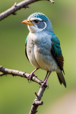 A little bird is standing on a branch, showcasing the best quality, photo-realistic, ultra-detailed 4K effect.