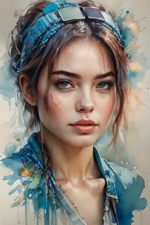 Illustration of a beautiful attractive 25 yr old woman, using color palette azure, style Pino Daemi, Albert Eckhout,Carne Griffiths.
, Watercolor, trending on artstation, sharp focus, studio photo, intricate details, highly detailed, by greg rutkowski,chan-wong,ArsMJStyle