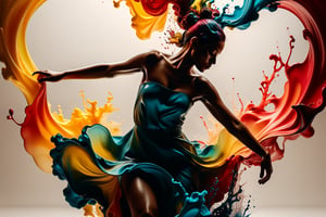 Alberto seveso art, dancing silhouette, water ink, ink water, ink cloud, alberto seveso art, loose painting style, intricate detail, cinematic lighting, octane render, 8k render, volumetric lighting, kodew