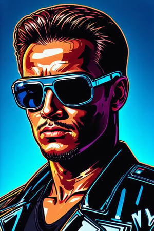 a man 30 years old,in terminator style,no eyes glass,WONG-TERMINATOR2